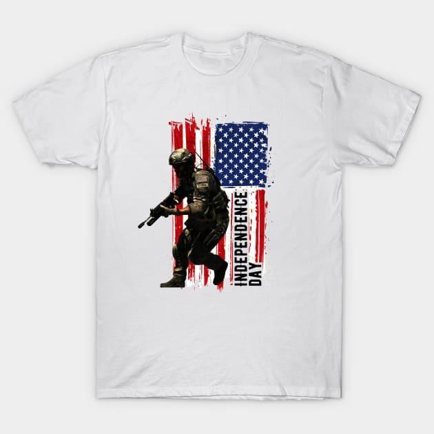 USA flag American soldiers Independence Day shirt